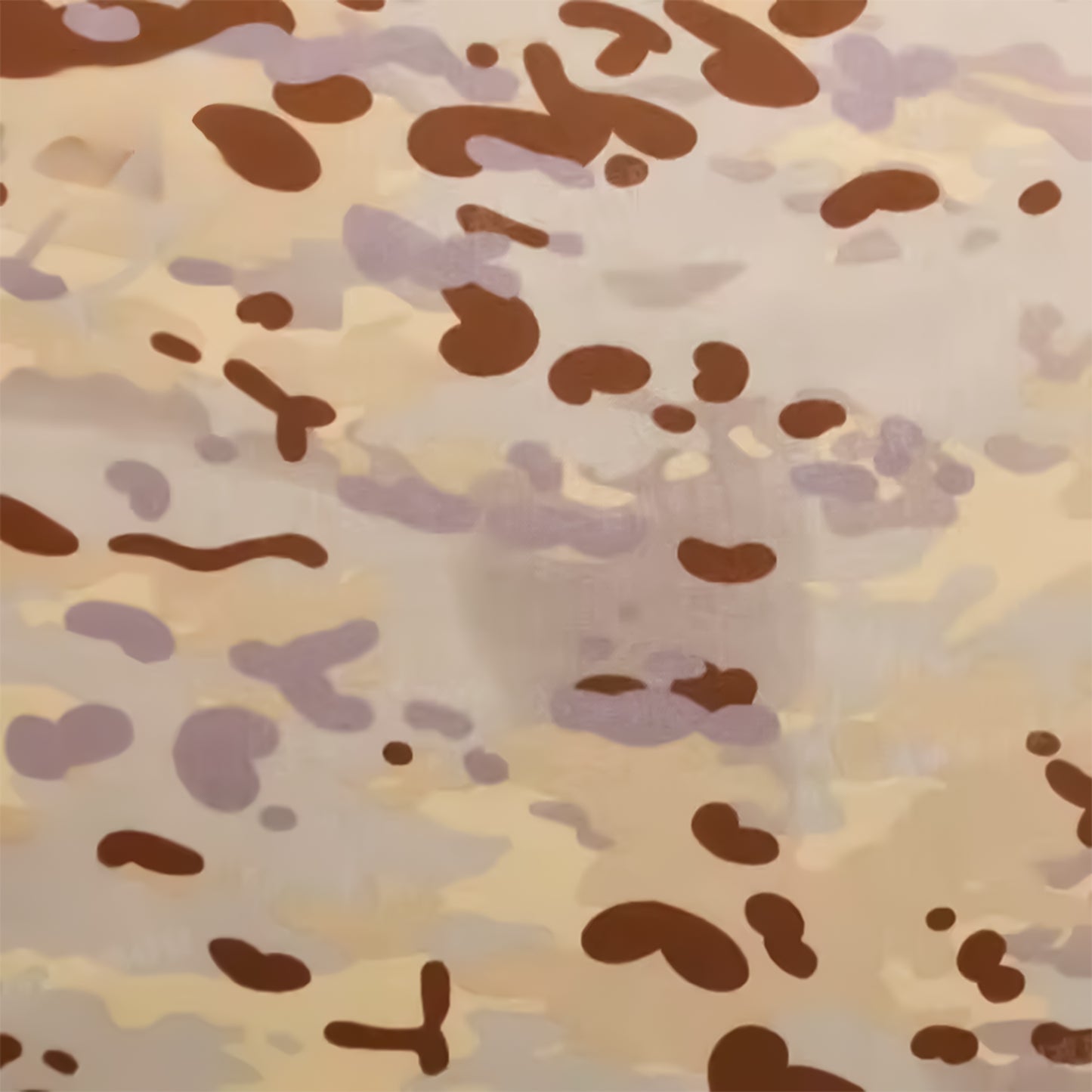 a painting of brown dots on a white background